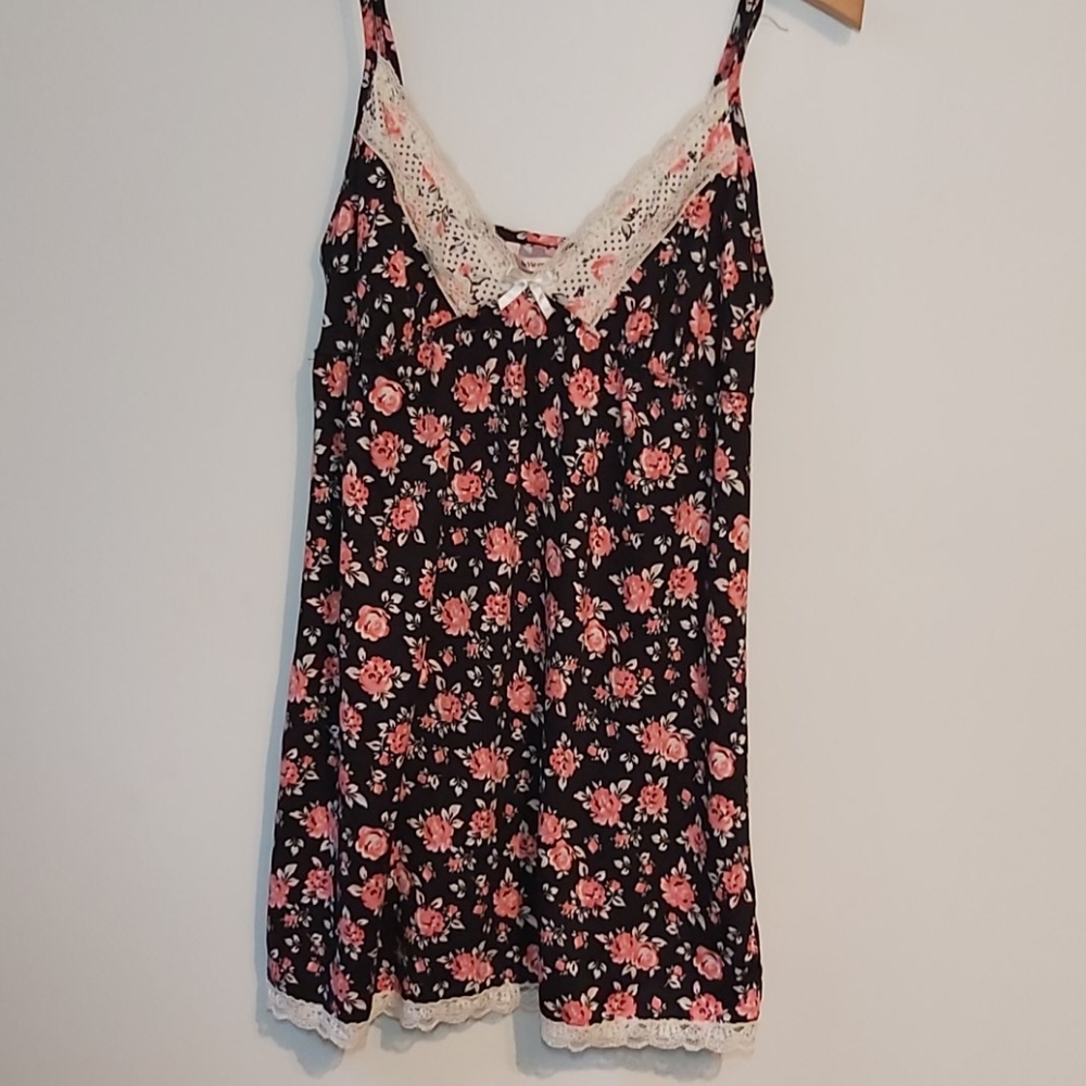 Super soft cotton and lace floral night gown